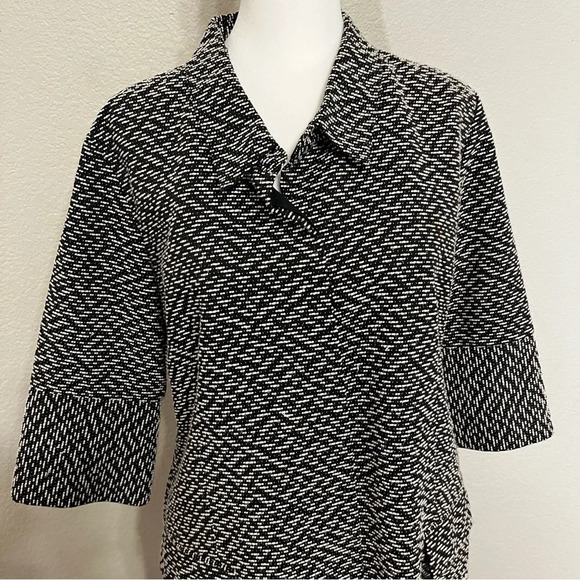 Zozo black & white tweed jacket with three-quarter length sleeves size medium - Picture 2 of 15